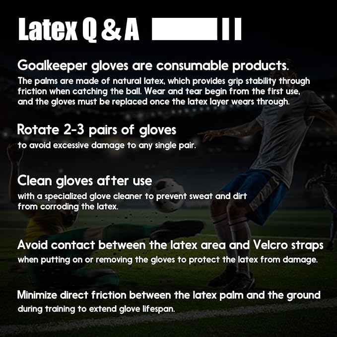 Soccer Goalkeeper Gloves with Finger Protection to Prevent Injuries, Strong Grip for Tough Tackles
