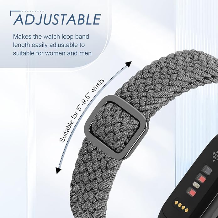 Tiptops Braided Nylon Bands Compatible with Fitbit Inspire 3/Inspire 2/Inspire/Inspire HR/Ace 2/Ace