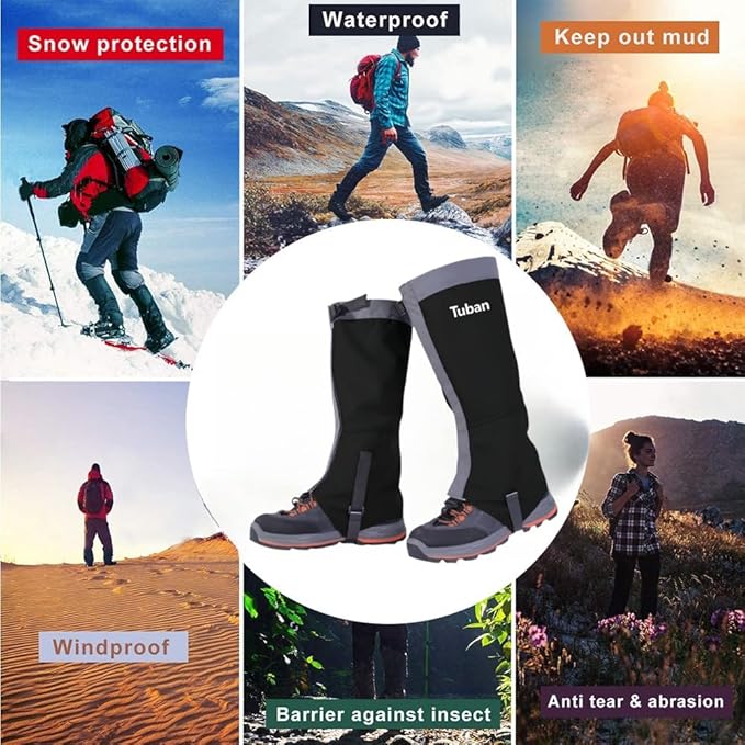 Waterproof Gaiters,Hiking Gaiters,Lightweight Adjustable Leg Gaiters for Men Women,Available in All