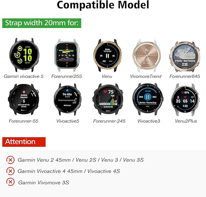 FINTIE Magnetic Braided Band Compatible with Garmin Vivoactive 5/6/Vivoactive 3, Garmin Venu/Venu