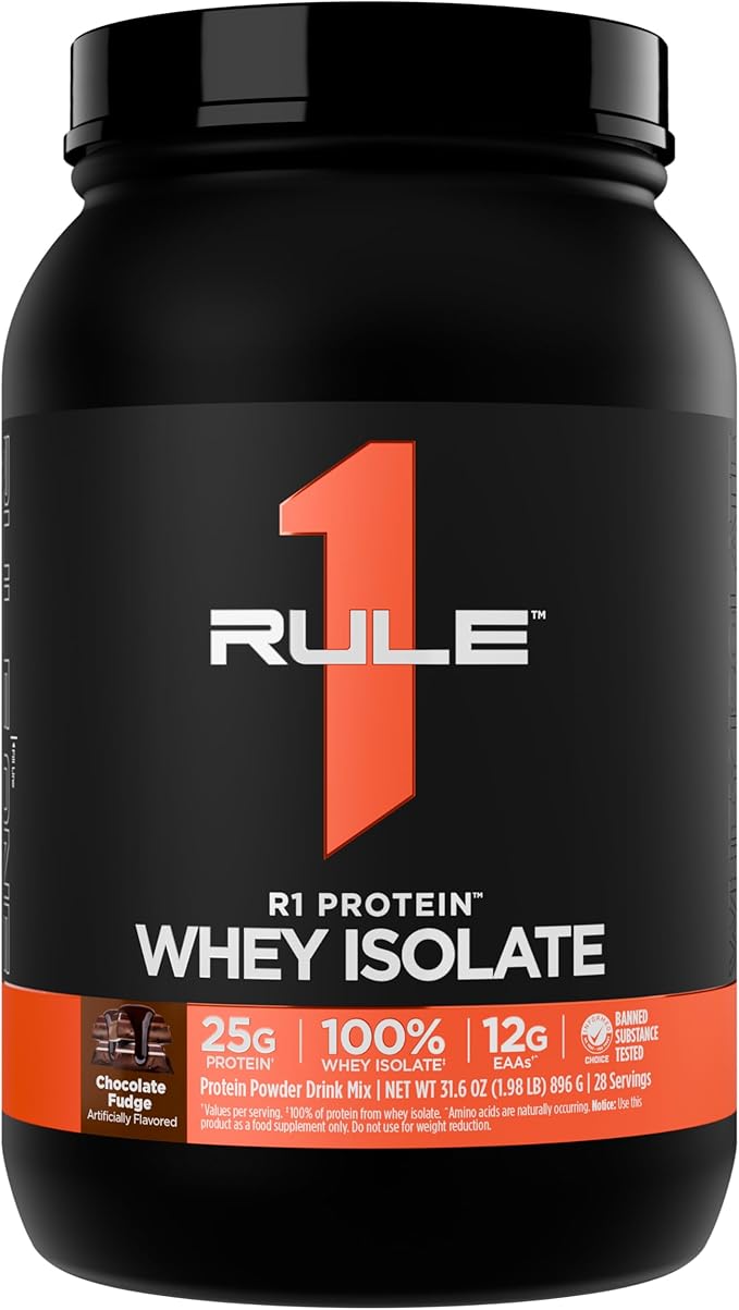 Rule 1 R1 Protein Whey Isolate - with 25g Protein & 6g BCAA Exclusively from Isolated & Hydrolyzed