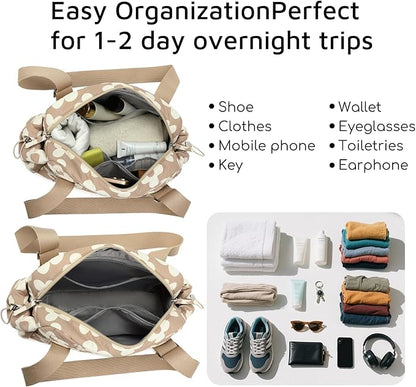 CAMTOP Mini Gym Bag for Women, Small Gym Tote Bag Puffy Quilted Sports Duffel Bag with Wet