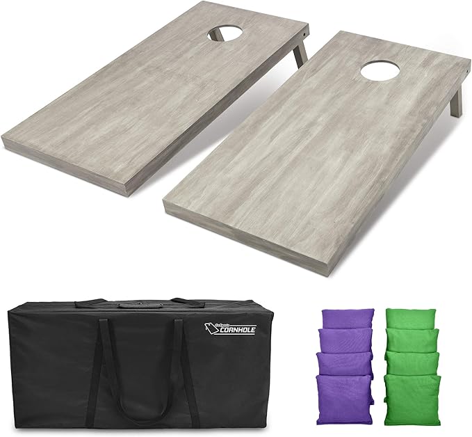 GoSports 4 ft x 2 ft Regulation Size Wooden Cornhole Boards Set - Includes Carrying Case and Bean