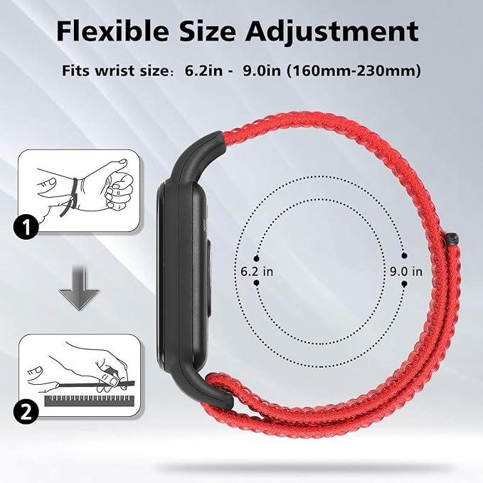 YCHDDER Solo Loop Nylon Bands Compatible with Amazfit Band 7 Straps,Soft Breathable Comfortable