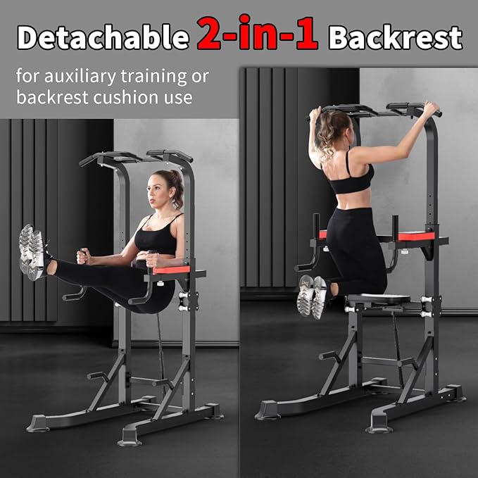 K KiNGKANG Power Tower Dip Station, Multi-Function Assistive Trainer Pull Up for Home Gym Muscle