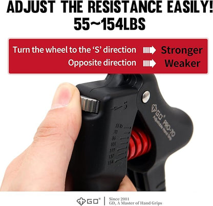 GD Grip Strength Trainer (Premium Adjustable Grip Strengthener for Forearm Training) Wrist and