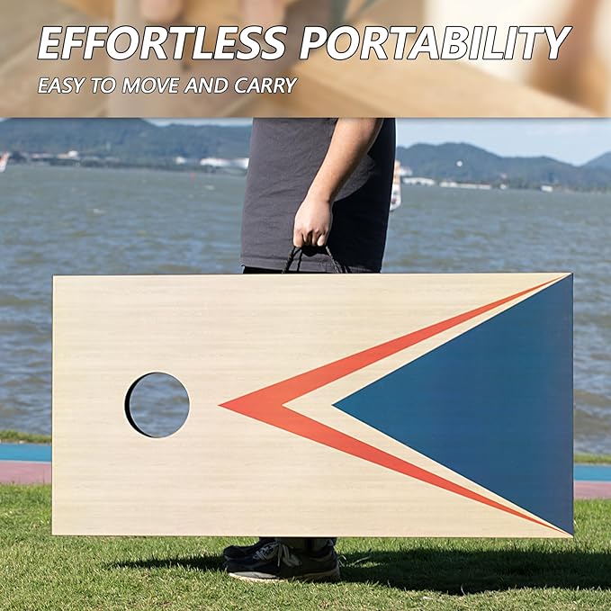 Cornhole Sets 4 x 2 ft with 8 Bean Bags Regulation Size, Corn Hole Games for Adults Outdoor Bean