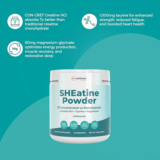 Reignite Wellness by JJ Virgin | SHEatine Powder | Creatine Trifecta for Powerful Aging | Creatine