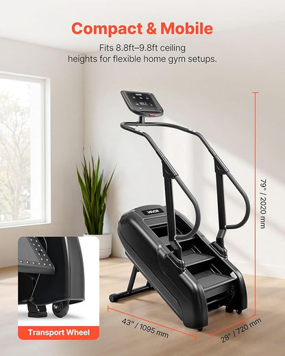 VEVOR Stair Stepper Machine, LED Screen Continuous Climbing Machines, Max Load 330 Lbs Stepping