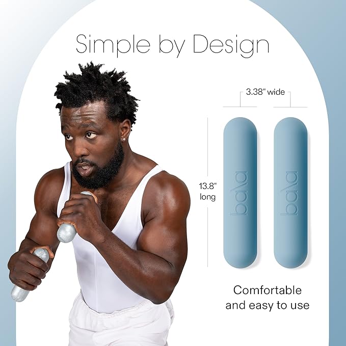 Bala Bars Dumbbell Set for Women & Men - Set of 2 Bars Designed for Walking, Strength Training