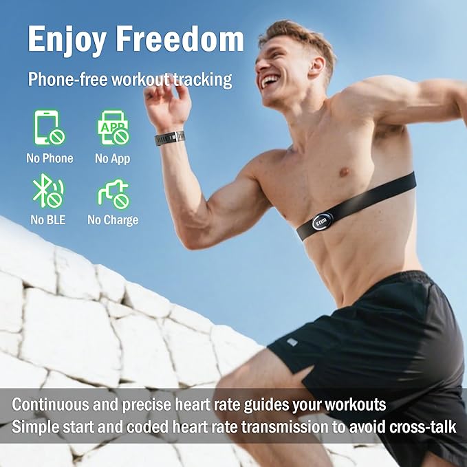 EZON Heart Rate Monitor and Chest Strap, Exercise Heart Rate Monitor, Sports Watch with HRM