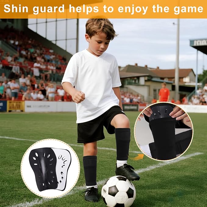 2 Pairs Shin Guards Soccer for Kids,Shin Pads Extra Lightweight Breathable Slide in Shin Guard for
