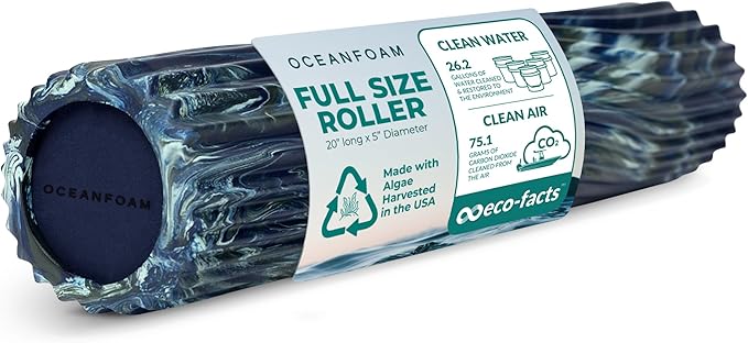 Oceanfoam Tidal Roller - Dark Navy, Hunter & Seafoam Marbled - Muscle Massage Foam Roller for Back
