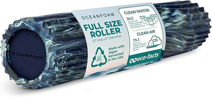 Oceanfoam Tidal Roller - Dark Navy, Hunter & Seafoam Marbled - Muscle Massage Foam Roller for Back