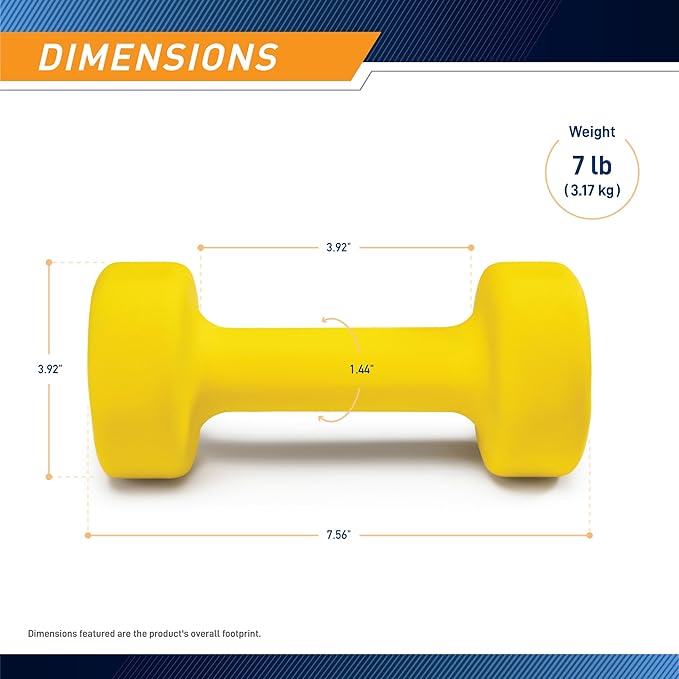 Marcy Colored Neoprene Dumbbell (Sold in Singles or Set) Hand Weights, Exercise Free Weights for