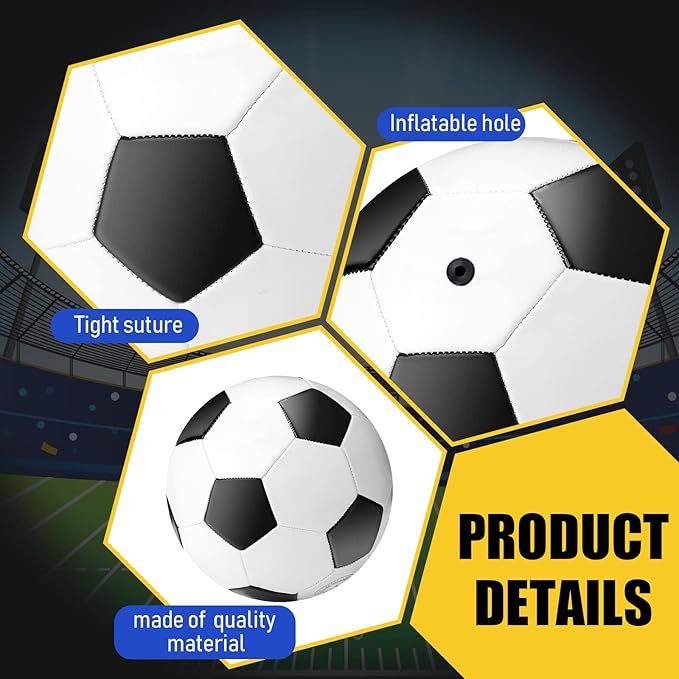Jerify 4 Pcs Sport Balls Set Official Size Athletic Balls Include Soccer, Football, Basketball