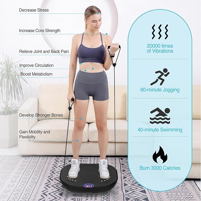 AXV Vibration Plate Exercise Machine Whole Body Workout Power Vibrate Fitness Platform Vibrating