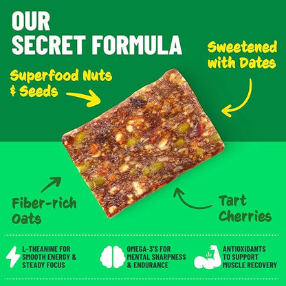 Caddy Snacks Chewy Cherry Almond – Healthy Snack Bars | Low Sugar | Vegan | Gluten Free | On-the-Go