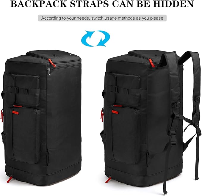 Lyweem Large Duffle Bag Backpack for Travel, 70L Heavy Duty Gym Duffel Bag with Shoes Compartment