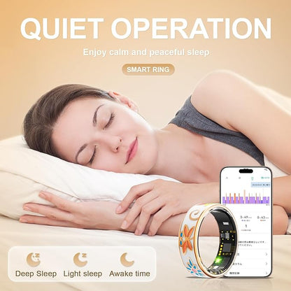 Smart Ring Health Tracker, for men and women, equipped with heart rate monitor, sleep tracker, 8