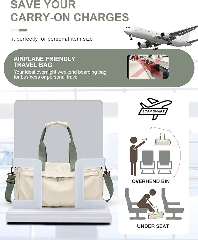 Gym Bag for Women Duffle Bag with Shoe Compartment Yoga Mat Bag Sports Workout Bag Weekend