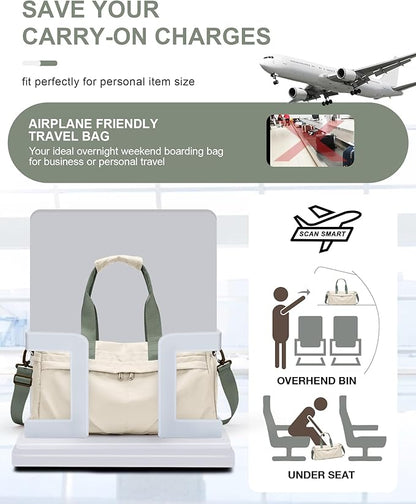 Gym Bag for Women Duffle Bag with Shoe Compartment Yoga Mat Bag Sports Workout Bag Weekend