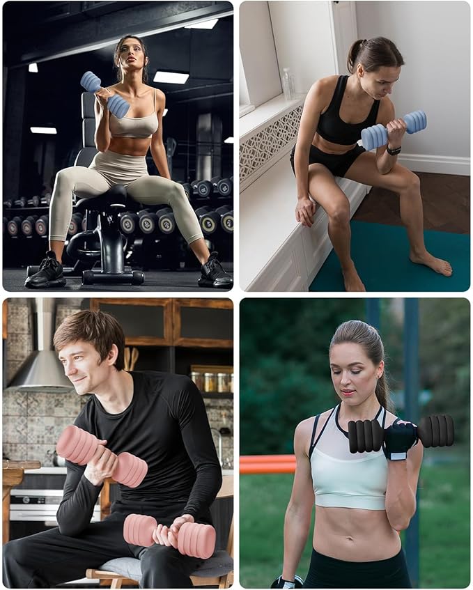 YOTTOY Adjustable Dumbbell Set of 2, 4-in-1 Hand Weights for Women at Home, Compact Free Weights