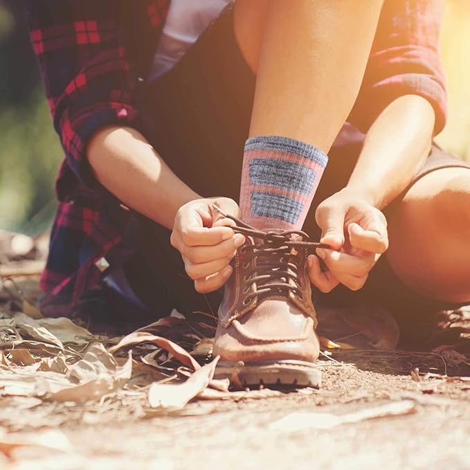 FEIDEER Hiking Walking Socks For Women, Multi-pack Outdoor Recreation Socks Moisture Wicking Crew