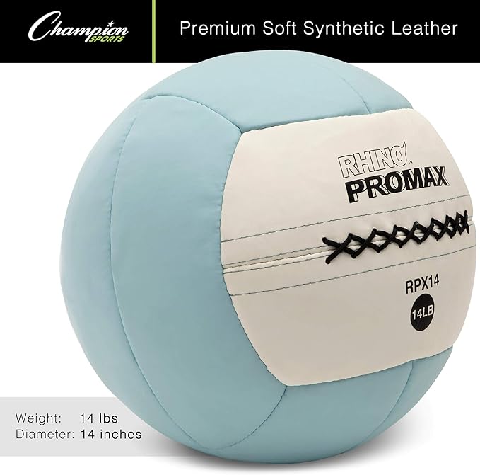 Champion Sports RPX16 Rhino Promax Slam Balls, 16 lb, Soft Shell with Non-Slip Grip, Medicine Wall