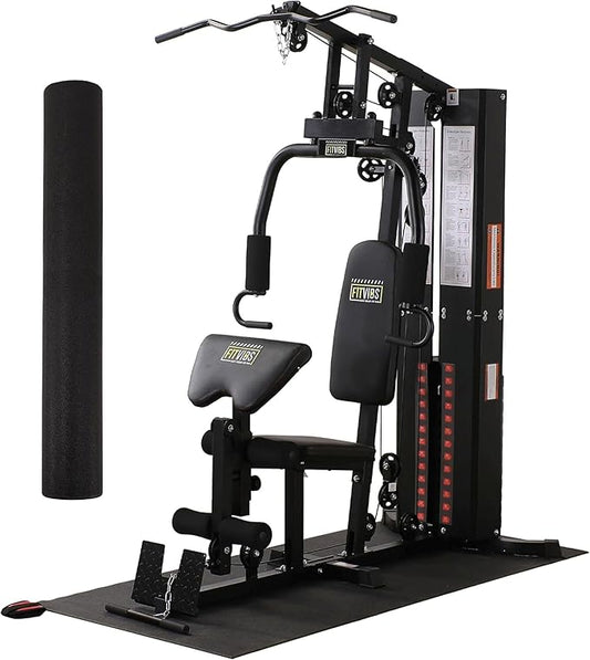 Home Gym, Workout Equipment with Leg Press, Exercise Equipment for Home with Pulley System, Home