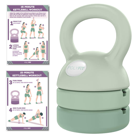 Polyfit Adjustable Kettlebell Set - 5-in-1 Weights for Home Gym