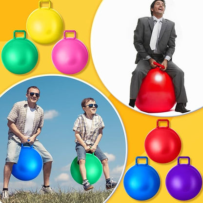 Lewtemi 6 Pcs Hopper Ball Carnival Outdoor Games 29 Inch Jumping Hopping Inflatable Bouncing Ball