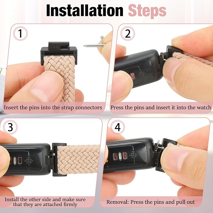Elastic Braided Watch Band Compatible with Fitbit Inspire 3/Inspire 2/Inspire/Inspire HR/Fitbit ace