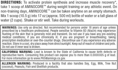 ALLMAX Nutrition AMINOCORE BCAA Powder, 8.18 Grams of Amino Acids, Intra and Post Workout Recovery