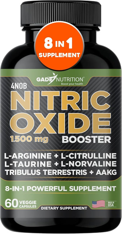 Gade Nutrition Nitric Oxide Supplement - L Arginine Capsules ??Helps to Improve Energy, Endurance &