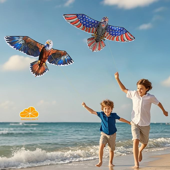 ORGCLDKT- 3D Lifelike Style Bird/Eagle Kite, Super Easy to Fly with, Ideal for Kids, Adults, Girls