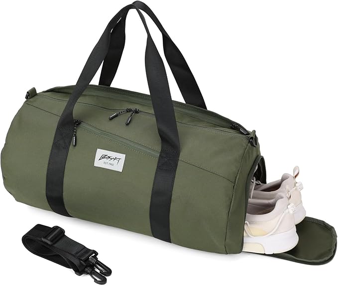 BE SMART Waterproof Mens Gym Bag with Shoe Compartment, Duffle Bag with Wet Pocket for Men