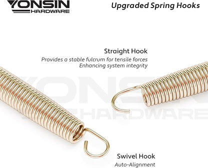 Trampoline Springs Heavy Duty with Swivel & Straight Hooks, Stainless Steel Trampoline Accessories