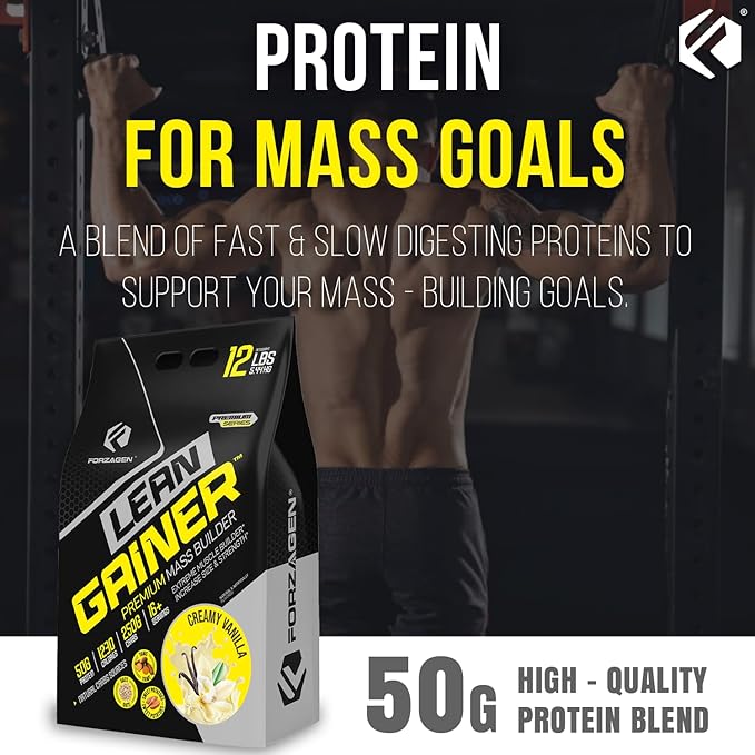 Forzagen Lean Gainer Premium Mass Builder | Mass Gainer Protein Powder for Men & Women (12 Lbs