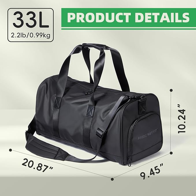 Gym Bag for Men with Shoe Compartment, 33L Duffle Bag for Traveling Overnight Weekend for Adults