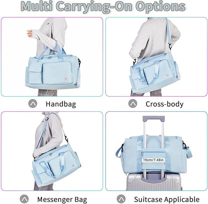 FIORETTO Women's Gym Duffle Bag with Shoes Compartment, 37L Capacity, Ideal for Travel, Gym