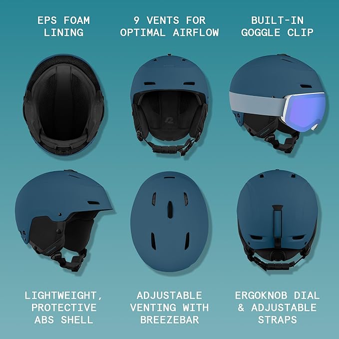 Retrospec Zephyr Ski Helmet - Snowboard Helmet for Adults & Youth - Adjustable Fit with Breathable
