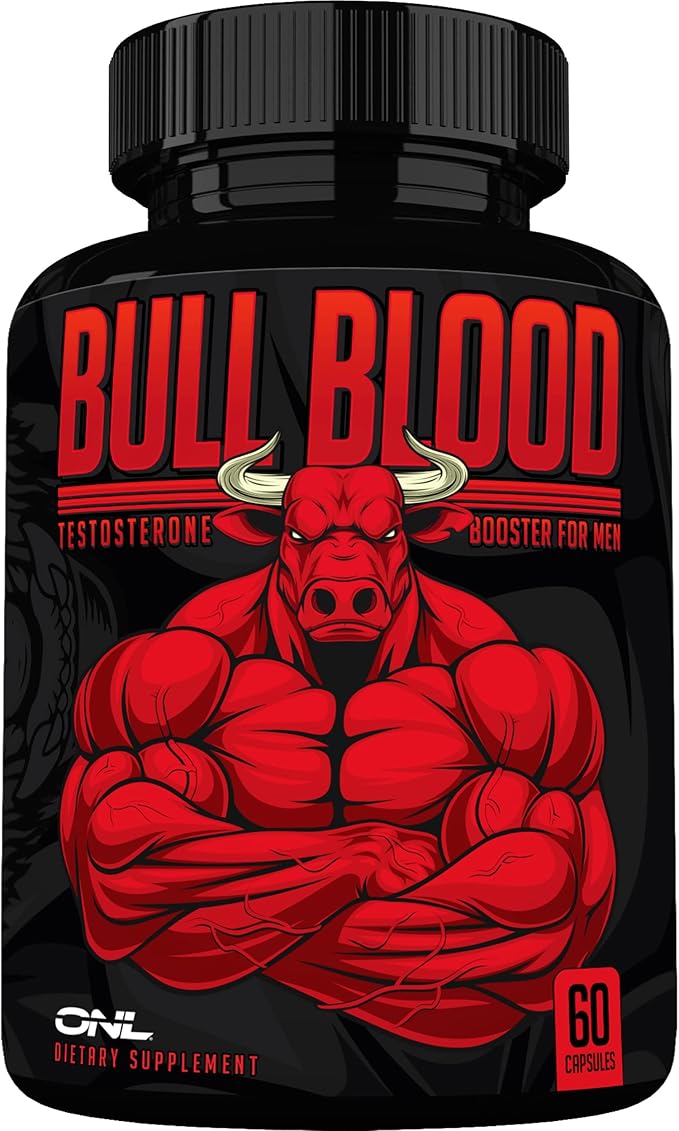 Bull Blood Testosterone Booster for Men - Testosterone Supplement for Stamina & Endurance - Maca