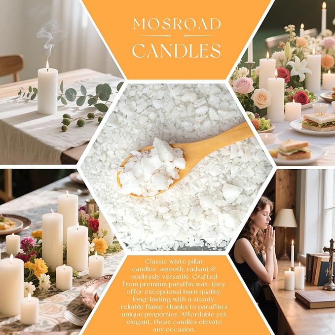 White Pillar Candles - 12 Packs Unscented Wax Pillar Candle, Long-Lasting 30 Hour Burn Time, 2x4