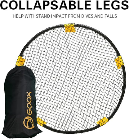 GOOX Outdoor Beach Ball Games with Carrying Bag, 3 Balls, Net and Strip Light (ONLY for Light Up