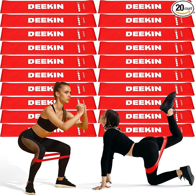 Deekin 20 Pcs Resistance Bands Resistance Loop Exercise Bands Exercise Equipment Elastic Drap Ring