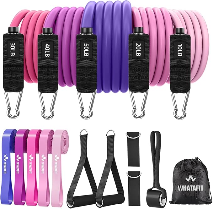 WHATAFIT Resistance Bands, Exercise Bands，Resistance Bands for Working Out, Work Out Bands with