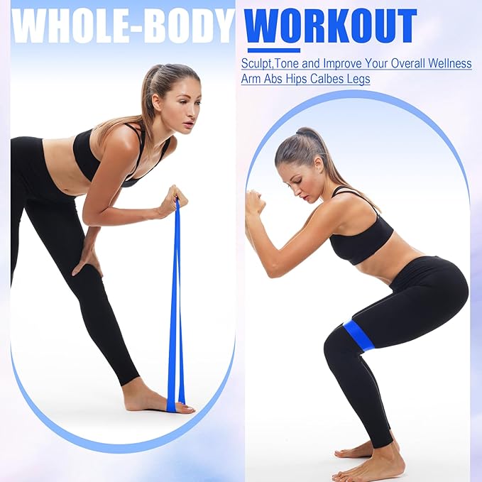 Deekin 20 Pcs Resistance Bands Resistance Loop Exercise Bands Exercise Equipment Elastic Drap Ring