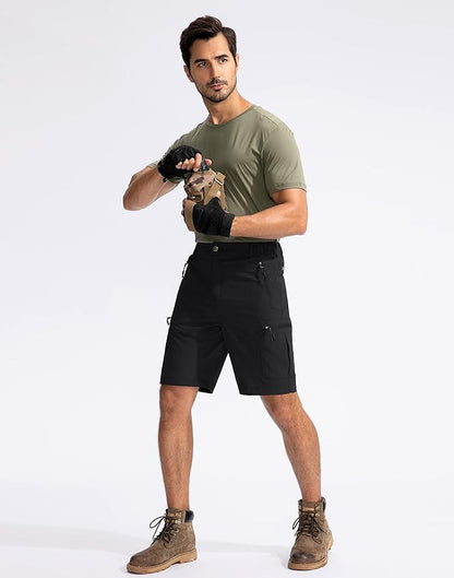 Pudolla Men's Hiking Cargo Shorts 9" Lightweight Outdoor Work Shorts for Men Travel Golf Camping