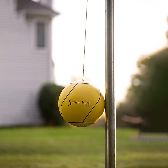 STERLING Sunnywood Sports Heavy Duty Tetherball Set for Outdoor Backyard with Ball, Rope and Pole